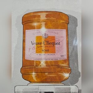 An Artistic Rendition of a Veuve Clicquot Champagne Bottle on a Water Dispenser.
